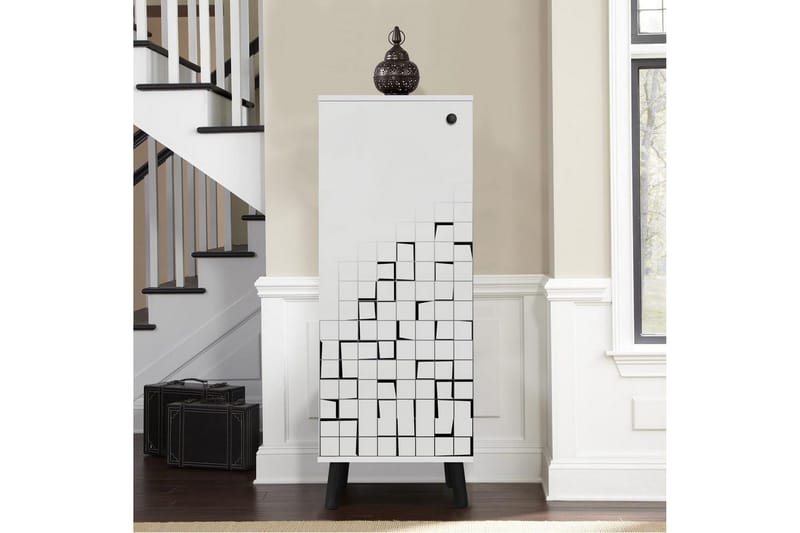 Gelsgan Skoskåp 50 cm - Vit/Svart - Förvaring - Skoförvaring - Skoskåp