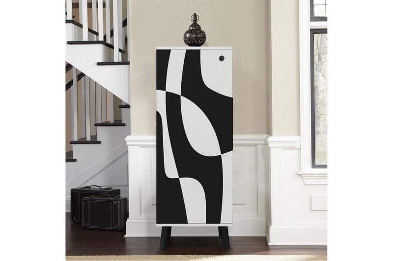 Gelsgan Skoskåp 50 cm - Vit/Svart - Förvaring - Skoförvaring - Skoskåp