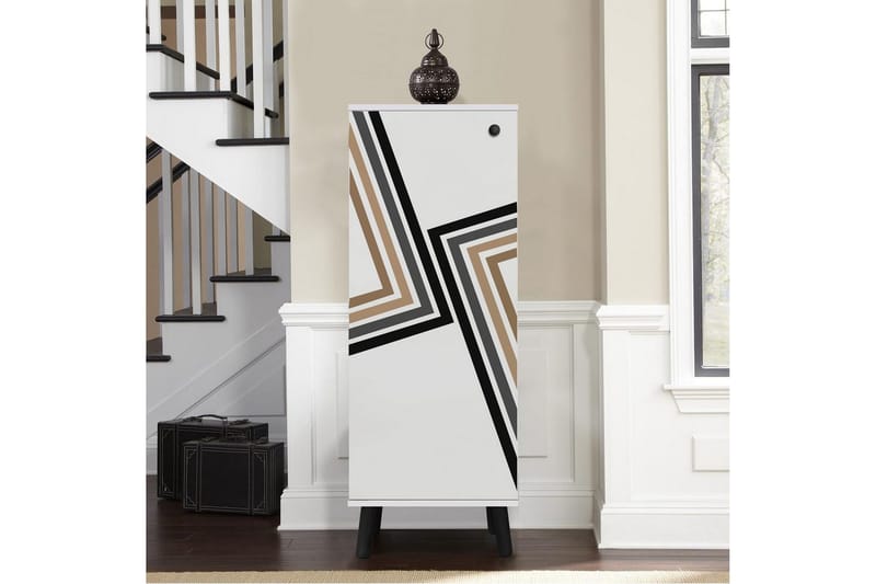 Gelsgan Skoskåp 50 cm - Vit/Svart - Förvaring - Skoförvaring - Skoskåp