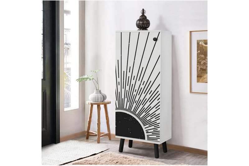 Gelsgan Skoskåp 50 cm - Vit/Svart - Förvaring - Skoförvaring - Skoskåp