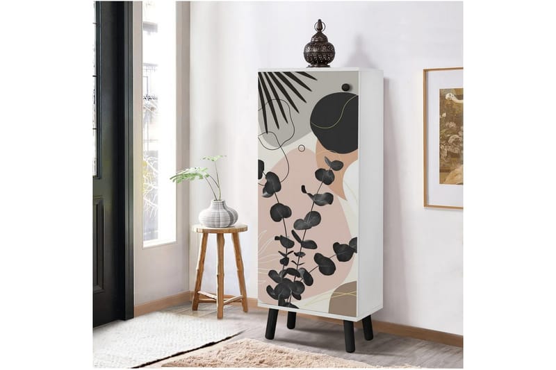 Gelsgan Skoskåp 50 cm - Vit/Svart - Förvaring - Skoförvaring - Skoskåp