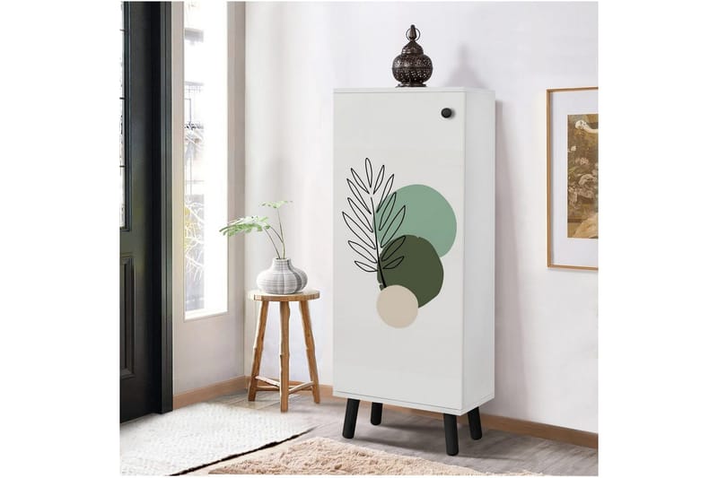 Gelsgan Skoskåp 50 cm - Vit/Svart - Förvaring - Skoförvaring - Skoskåp