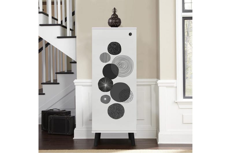 Gelsgan Skoskåp 50 cm - Vit/Svart - Förvaring - Skoförvaring - Skoskåp