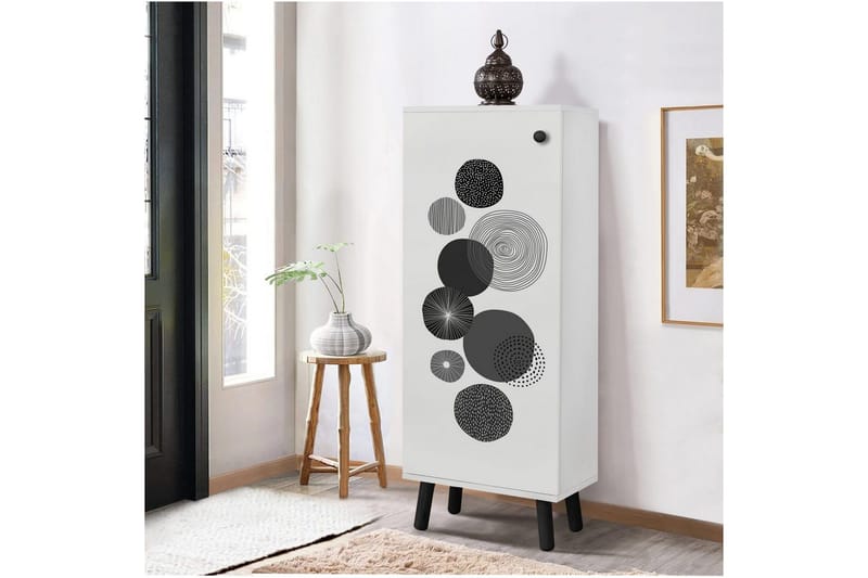 Gelsgan Skoskåp 50 cm - Vit/Svart - Förvaring - Skoförvaring - Skoskåp