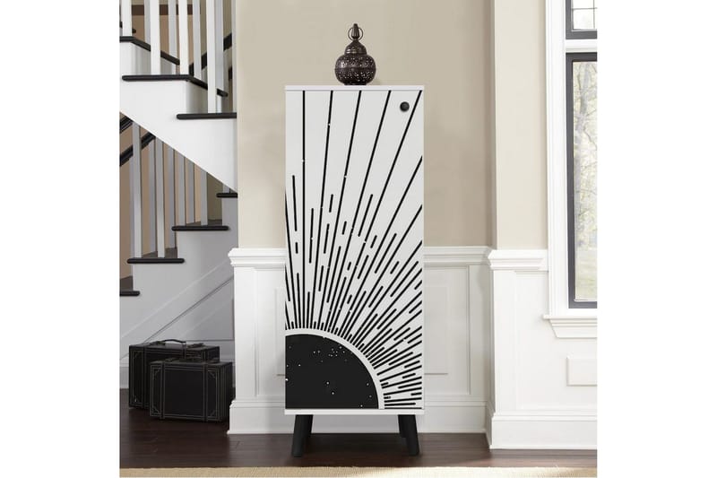 Gelsgan Skoskåp 50 cm - Vit/Svart - Förvaring - Skoförvaring - Skoskåp