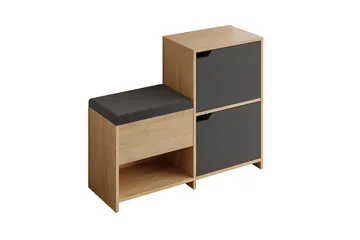 Haven Skoskåp 101,5 cm - Antracit/Ek - Förvaring - Skoförvaring