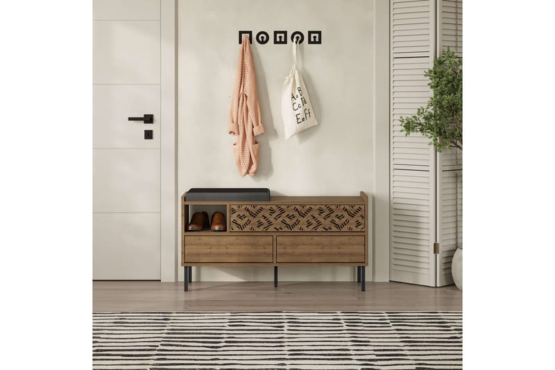 Heaton Skoskåp 111 cm - Brun - Förvaring - Skoförvaring - Skoskåp