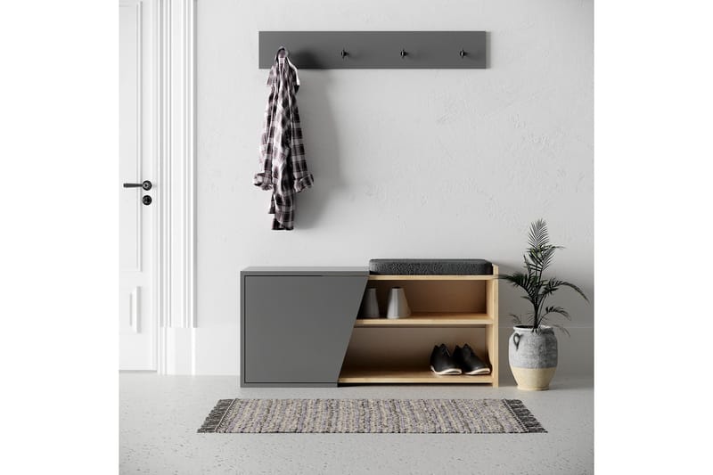 Jektvik Skoskåp 104x37 cm - Antracit/Trä/Natur - Förvaring - Skoförvaring - Skoskåp