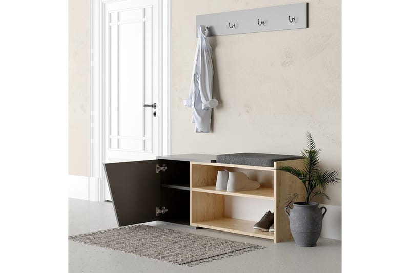 Jektvik Skoskåp 104x37 cm - Antracit/Trä/Natur - Förvaring - Skoförvaring - Skoskåp