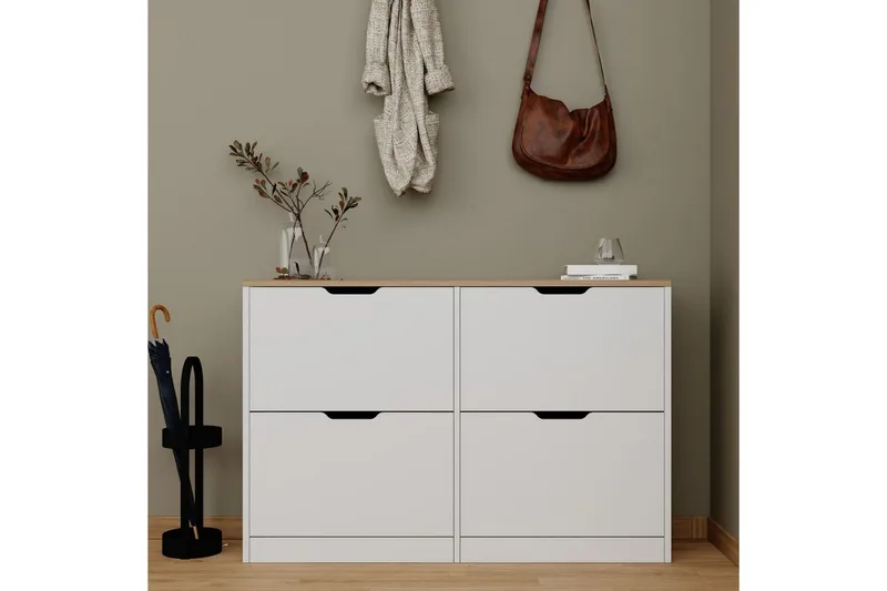 Kiichi Skoskåp 120,5 cm - Valnöt - Förvaring - Skoförvaring - Skoskåp