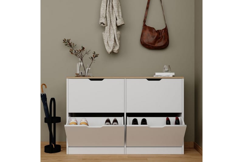 Kiichi Skoskåp 120,5 cm - Valnöt - Förvaring - Skoförvaring - Skoskåp