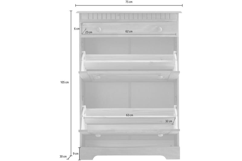 Lisa Skoskåp 75x105 cm - Vit - Förvaring - Skoförvaring - Skoskåp