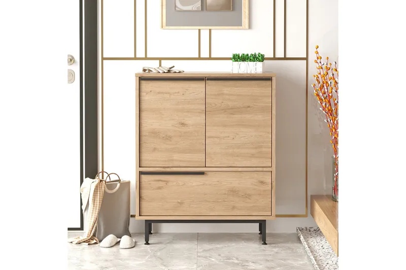 Liyakat Skoskåp 74,8 cm - Valnöt - Förvaring - Skoförvaring - Skoskåp