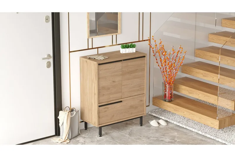 Liyakat Skoskåp 74,8 cm - Valnöt - Förvaring - Skoförvaring - Skoskåp