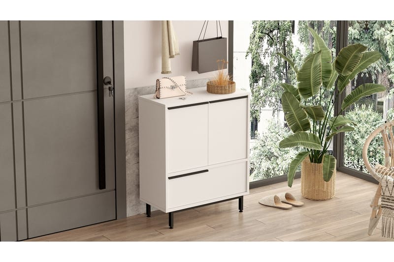 Liyakat Skoskåp 74,8 cm, Vit