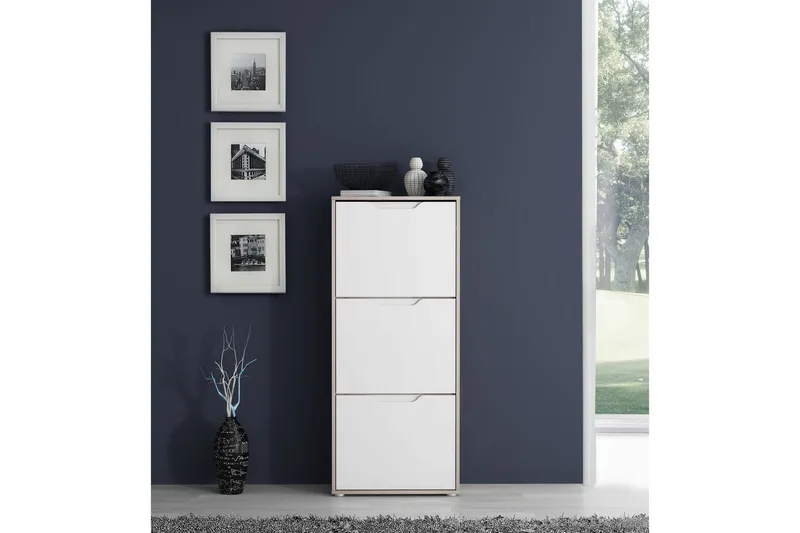 Llanharry Skoskåp 55x130 cm - Brun/Vit - Förvaring - Skoförvaring - Skoskåp