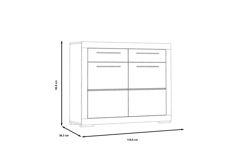 Luovaure Skoskåp 119 cm - Brun/Vit - Förvaring - Skoförvaring - Skoskåp