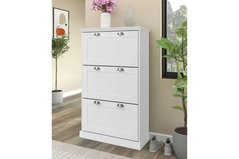 Motala Skoskåp 80x132 cm - Vit - Förvaring - Skoförvaring - Skoskåp