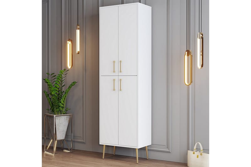 Retzow Skoskåp 60 cm - Guld/Vit - Förvaring - Skoförvaring - Skoskåp