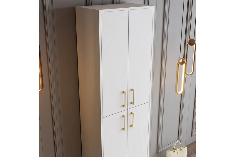 Retzow Skoskåp 60 cm - Guld/Vit - Förvaring - Skoförvaring - Skoskåp