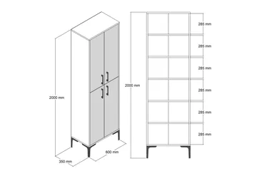 Retzow Skoskåp 60x35 cm - Mörkbrun - Förvaring - Skoförvaring