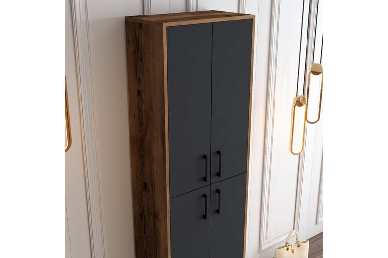 Retzow Skoskåp 60x35 cm - Mörkbrun/Antracit - Förvaring - Skoförvaring - Skoskåp