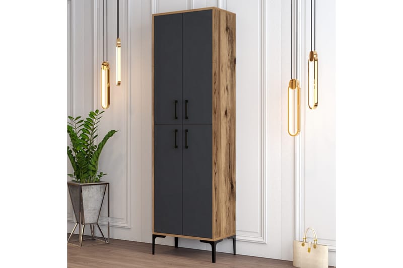 Retzow Skoskåp 60x35 cm - Mörkbrun/Antracit - Förvaring - Skoförvaring - Skoskåp