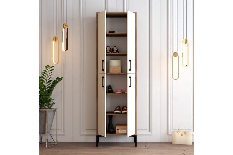 Retzow Skoskåp 60x35 cm - Mörkbrun/Beige - Förvaring - Skoförvaring - Skoskåp