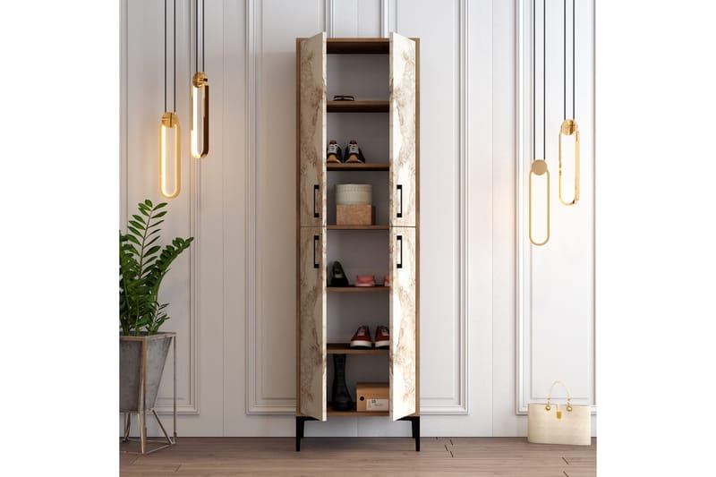 Retzow Skoskåp 60x35 cm - Mörkbrun/Ljusbrun - Förvaring - Skoförvaring - Skoskåp