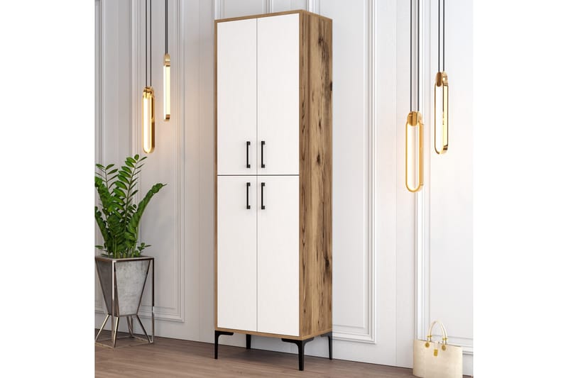 Retzow Skoskåp 60x35 cm - Mörkbrun/Vit - Förvaring - Skoförvaring - Skoskåp