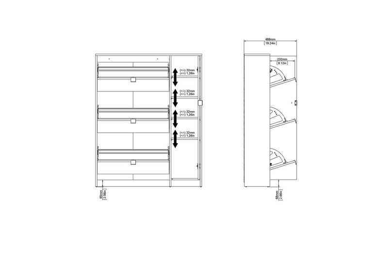 Rivornis Skoskåp 98,8 cm - Natur - Förvaring - Skoförvaring - Skoskåp