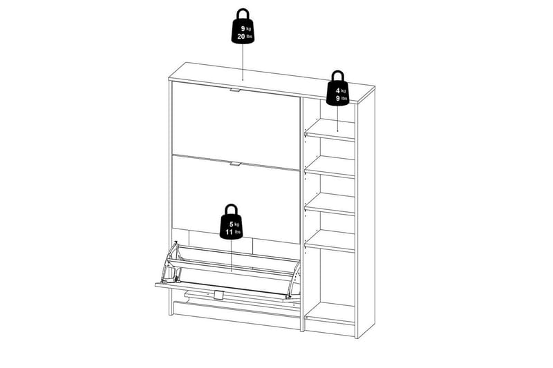 Rivornis Skoskåp 98,8 cm - Natur - Förvaring - Skoförvaring - Skoskåp