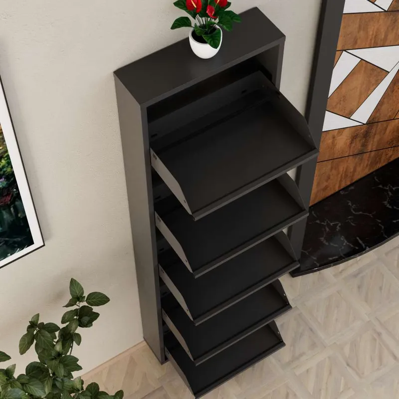 Rylanis Skoskåp 50x169 cm - Antracit - Förvaring - Skoförvaring - Skoskåp