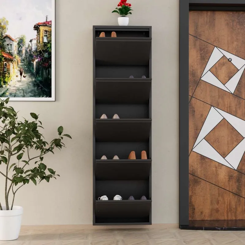 Rylanis Skoskåp 50x169 cm - Antracit - Förvaring - Skoförvaring - Skoskåp