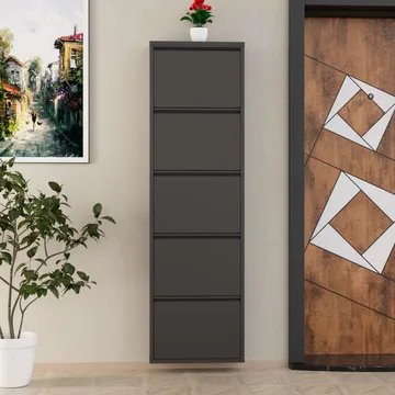 Rylanis Skoskåp 50x169 cm - Antracit - Förvaring - Skoförvaring