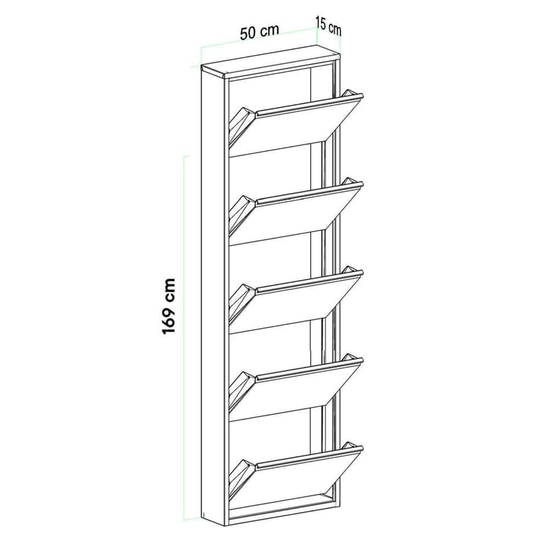 Rylanis Skoskåp 50x169 cm - Antracit - Förvaring - Skoförvaring - Skoskåp