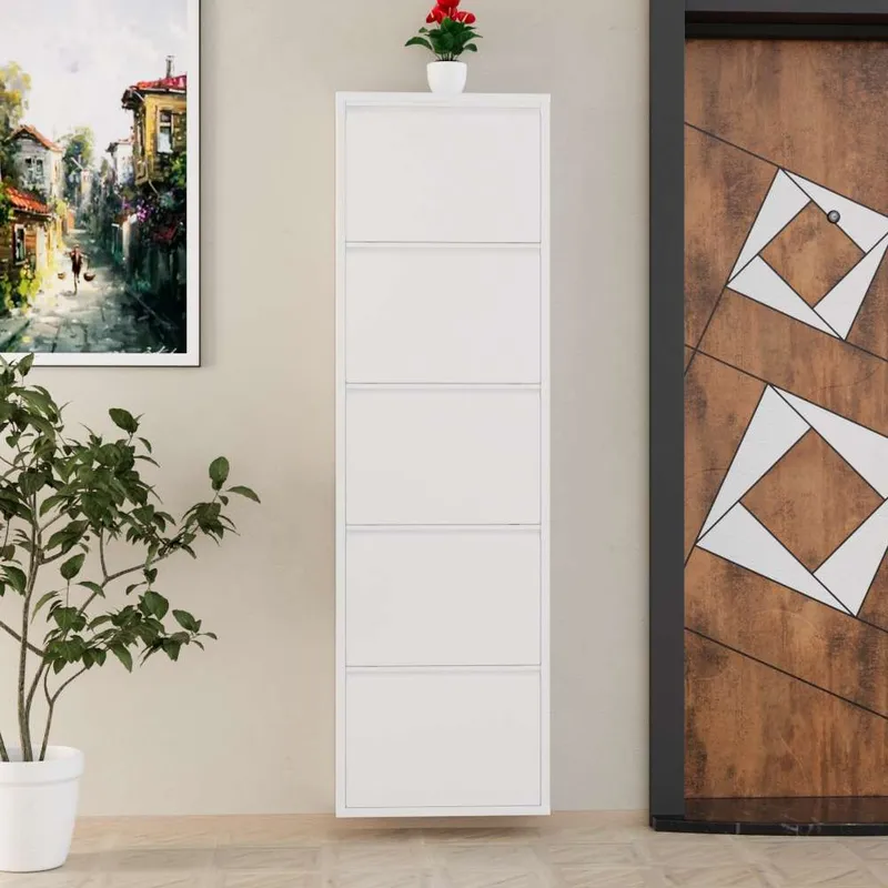 Rylanis Skoskåp 50x169 cm - Vit - Förvaring - Skoförvaring - Skoskåp