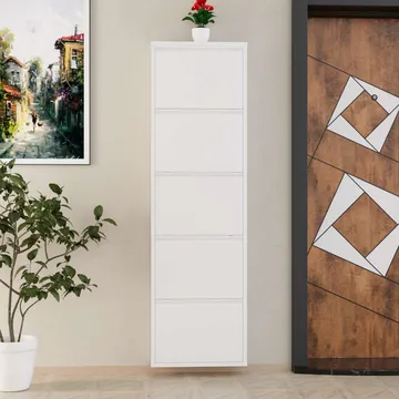 Rylanis Skoskåp 50x169 cm - Vit - Förvaring - Skoförvaring