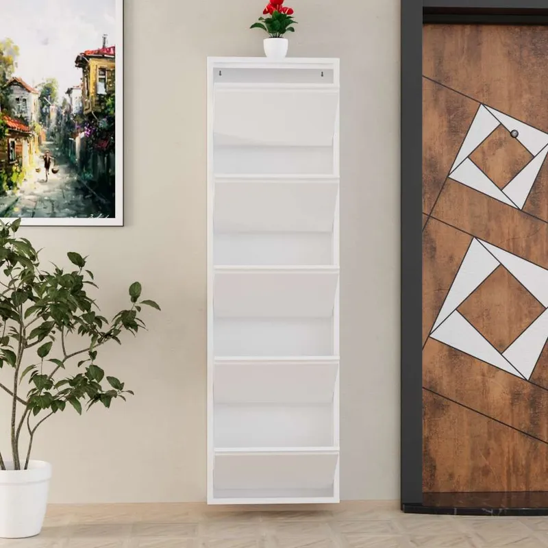 Rylanis Skoskåp 50x169 cm - Vit - Förvaring - Skoförvaring - Skoskåp