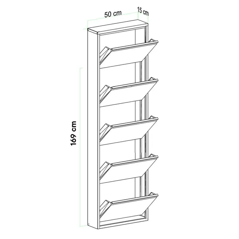 Rylanis Skoskåp 50x169 cm - Vit - Förvaring - Skoförvaring - Skoskåp