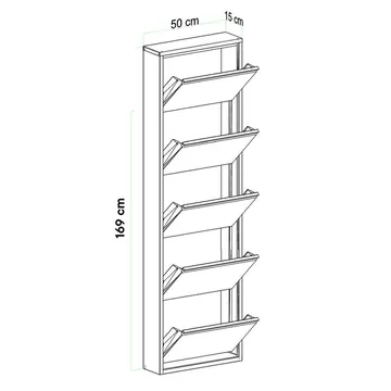 Rylanis Skoskåp 50x169 cm - Vit - Förvaring - Skoförvaring