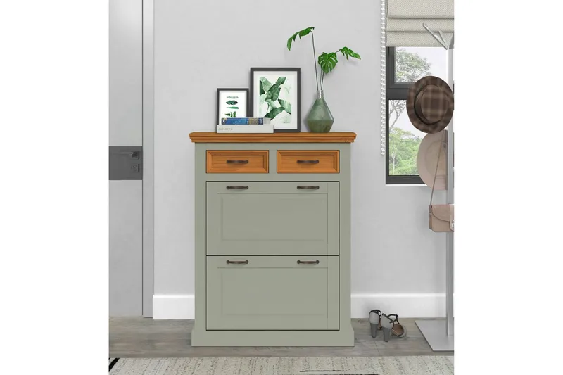 Selma Skoskåp 90x115 cm - Grön - Förvaring - Skoförvaring - Skoskåp