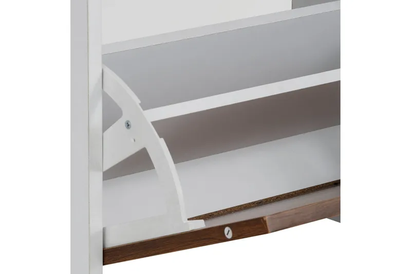 Shellake Skoskåp 92x25 cm - Vit/Natur - Förvaring - Skoförvaring - Skoskåp