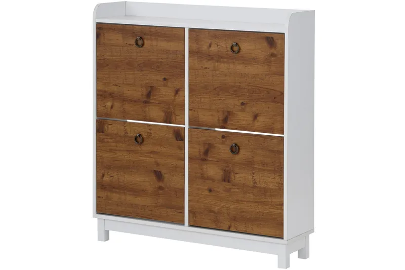 Shellake Skoskåp 92x25 cm - Vit/Natur - Förvaring - Skoförvaring - Skoskåp