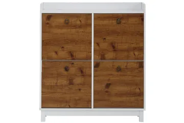 Shellake Skoskåp 92x25 cm - Vit/Natur - Förvaring - Skoförvaring