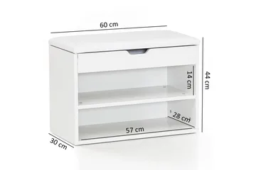 Shiheem Skohylla 60x30 cm - Vit - Förvaring - Skoförvaring
