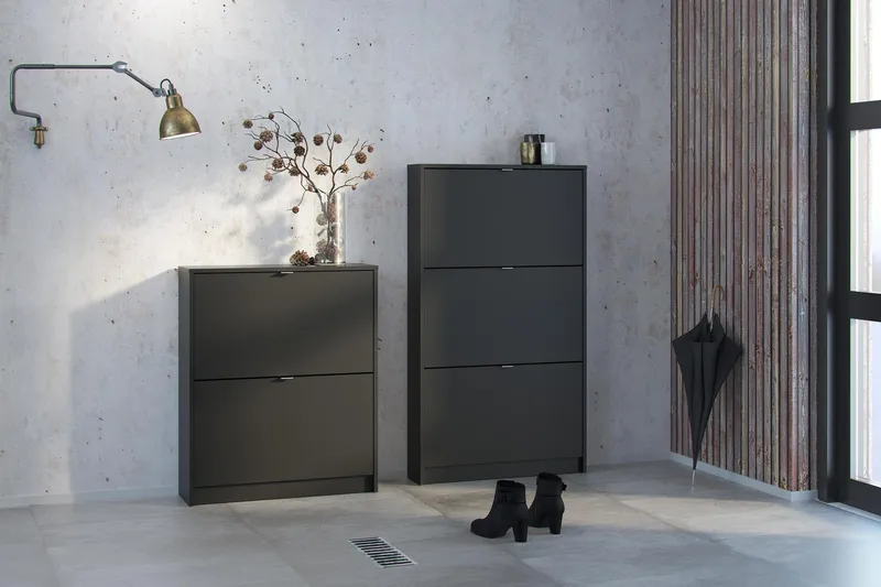 Shoey Skoskåp 3 Fack - Svart - Förvaring - Skoförvaring - Skoskåp