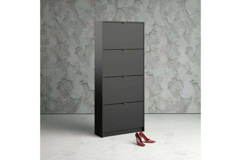 Shoey Skoskåp 4 Fack - Svart - Förvaring - Skoförvaring - Skoskåp