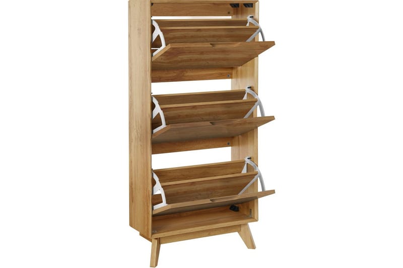 Skoförvaring Ezra 3 klaffar 60x24x125 cm, Wotan-ek - 60x24x125 cm, Wotan-ek - Förvaring - Skoförvaring - Skoskåp
