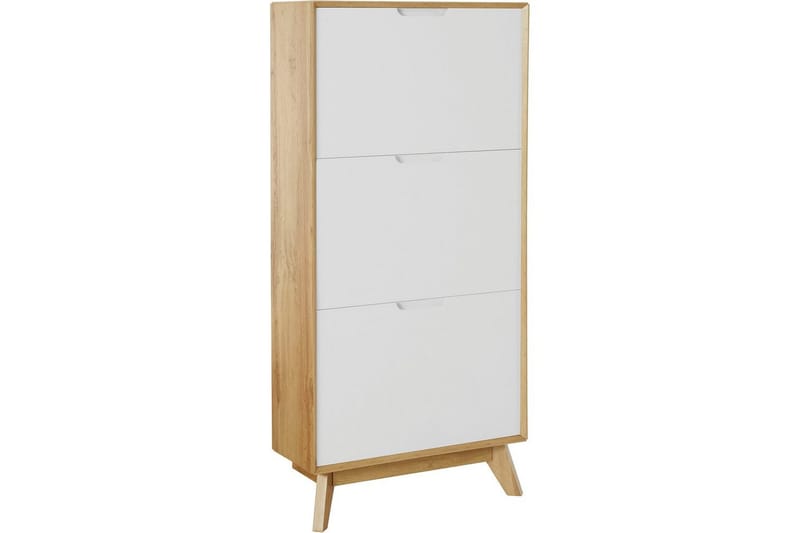 Skoförvaring Ezra 3 klaffar 60x24x125 cm, Wotan-ek/Vit - 60x24x125 cm, Wotan-ek/Vit - Förvaring - Skoförvaring - Skoskåp
